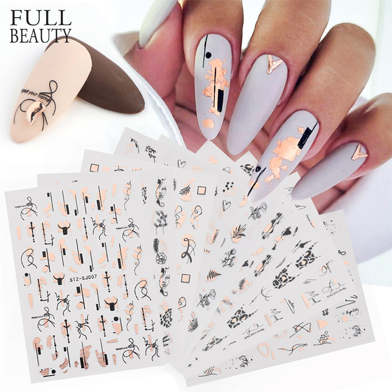 Nail Art Full Design - 9 sztuk zestaw naklejek na paznokcie