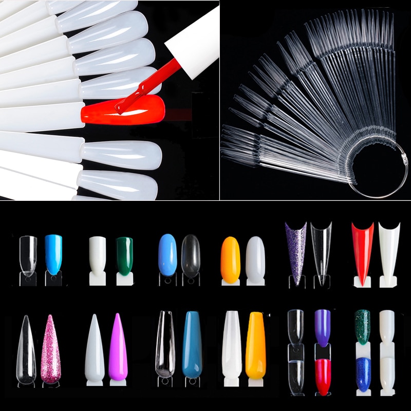 Nail Art Overlay - Nail Display Sticks Clear Natural Colors