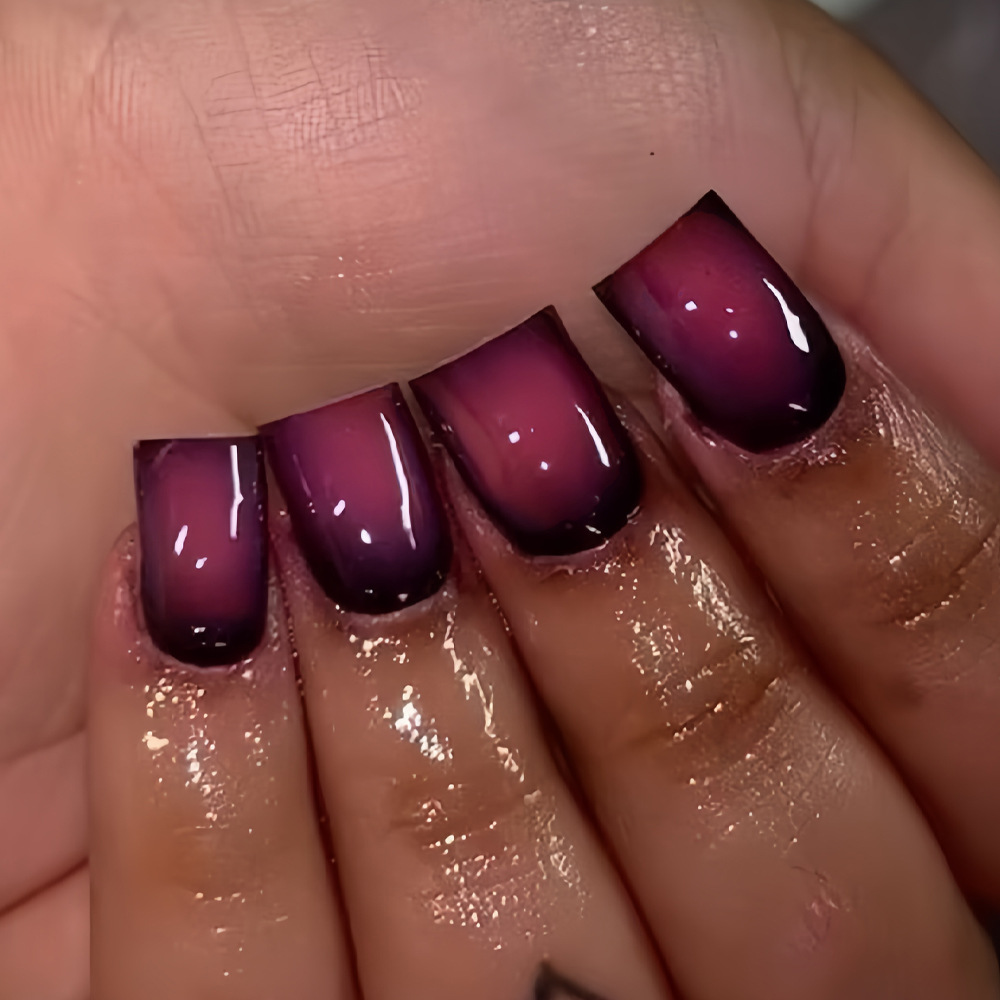 Nail Art Fake Nails - Krótkie kwadratowe sztuczne paznokcie dla kobiet,