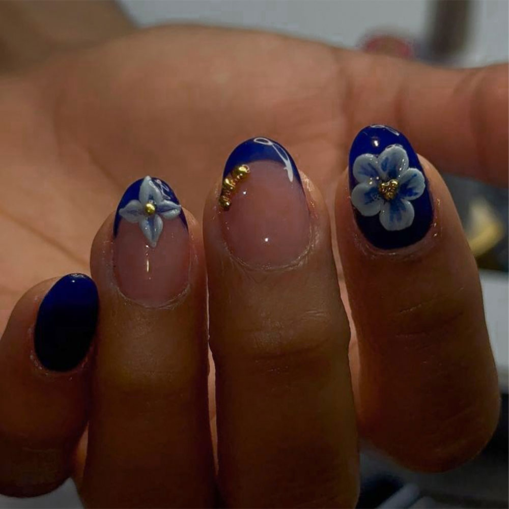 Nail Art French Nails - 24 szt. Krótkie owalne naklejki na