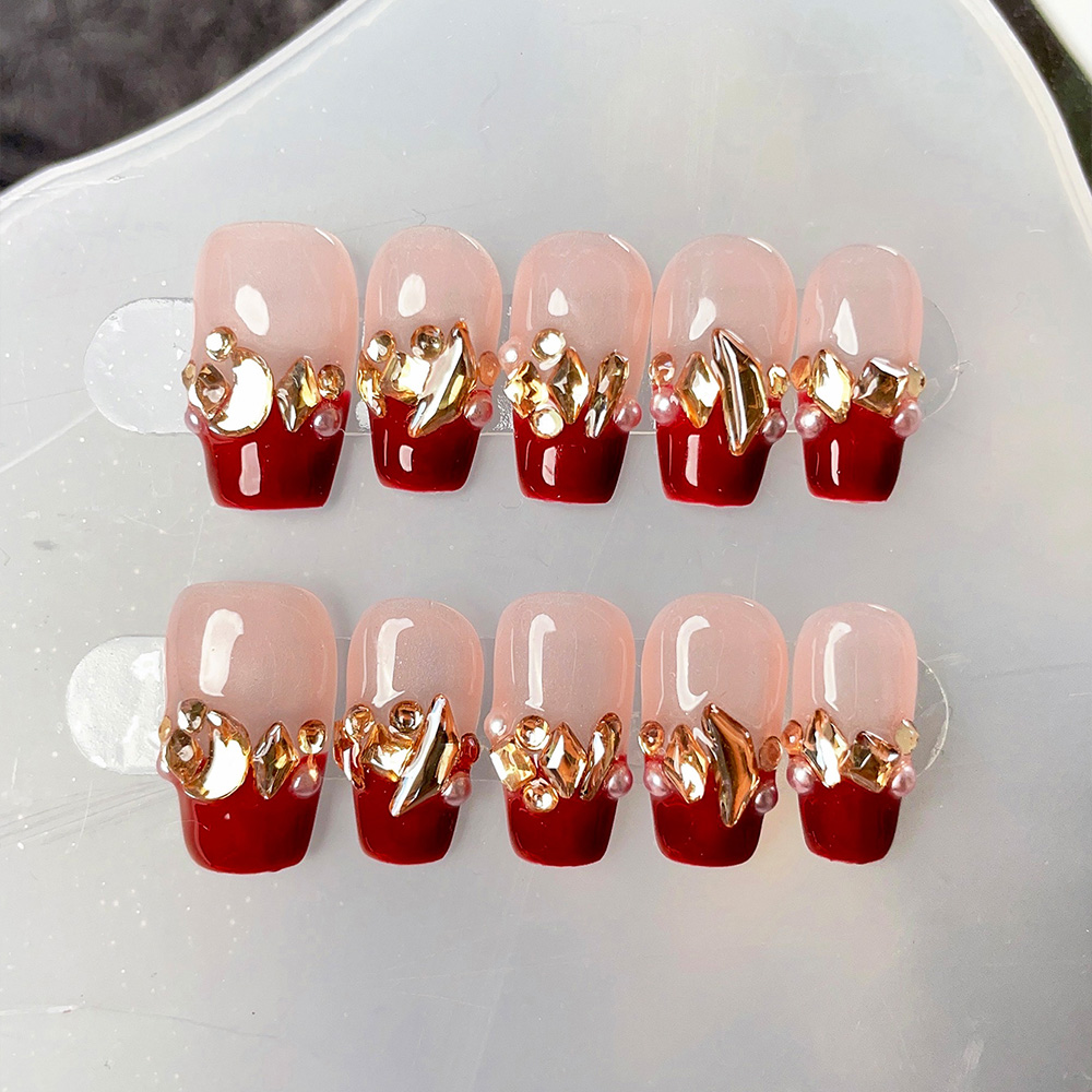 Nail Art Elegant - 10 szt. Krótkie trapezowe ręcznie robione