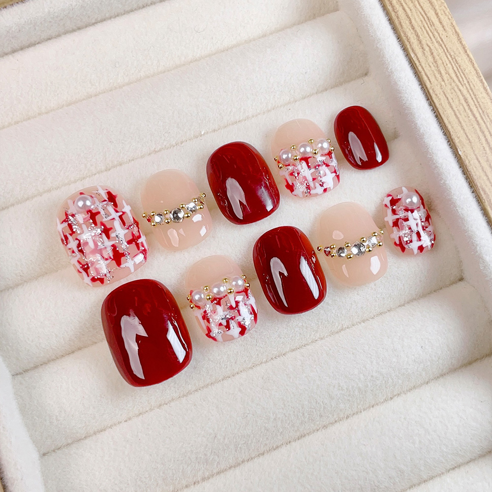 Nail Art Elegant - 10 szt. Krótkie Kwadratowe Okrągłe Ręcznie