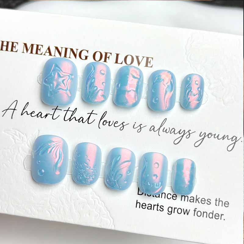 10 szt. Ocean Secret Realm Nie – Nail Art Fake Nails recenzja i cena