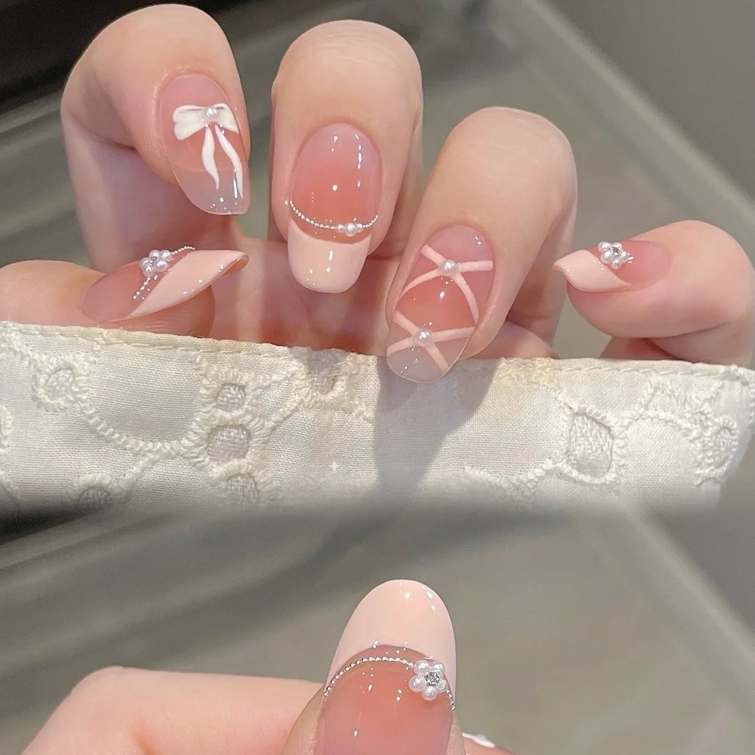 10 szt. Białe Francuskie Różow – Nail Art French Nails recenzja i cena