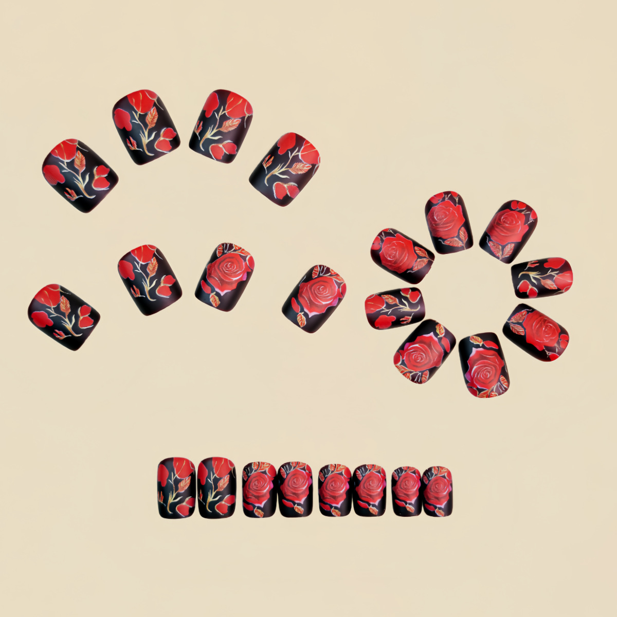 24 szt./zestaw sztucznych pazn – Nail Art Red recenzja i cena