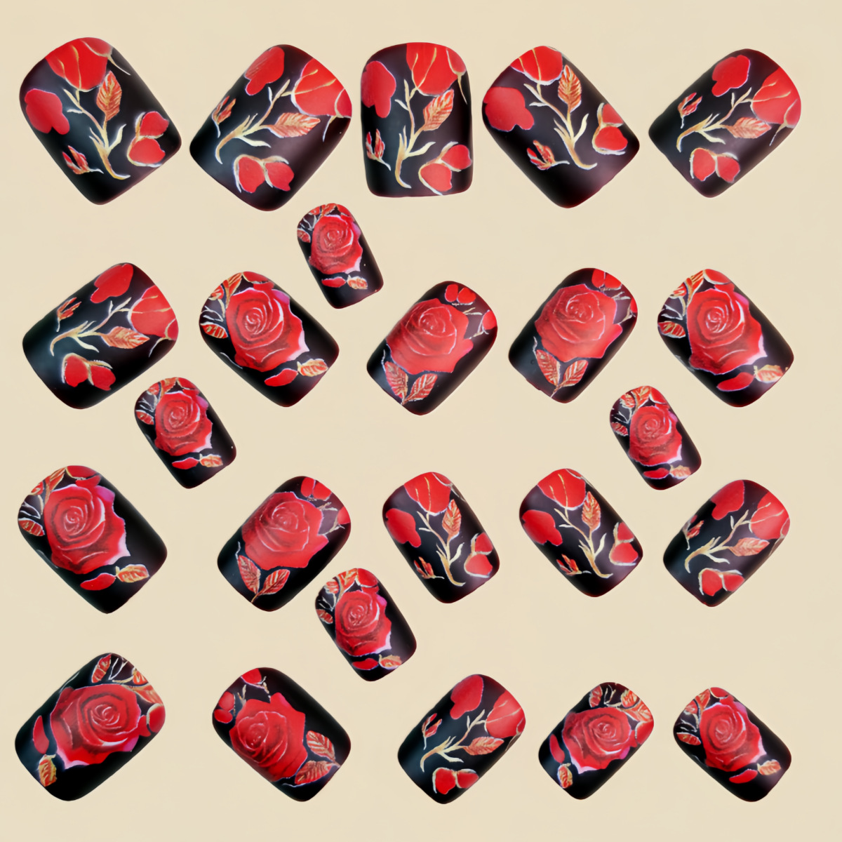 24 szt./zestaw sztucznych pazn – Nail Art Red recenzja i cena