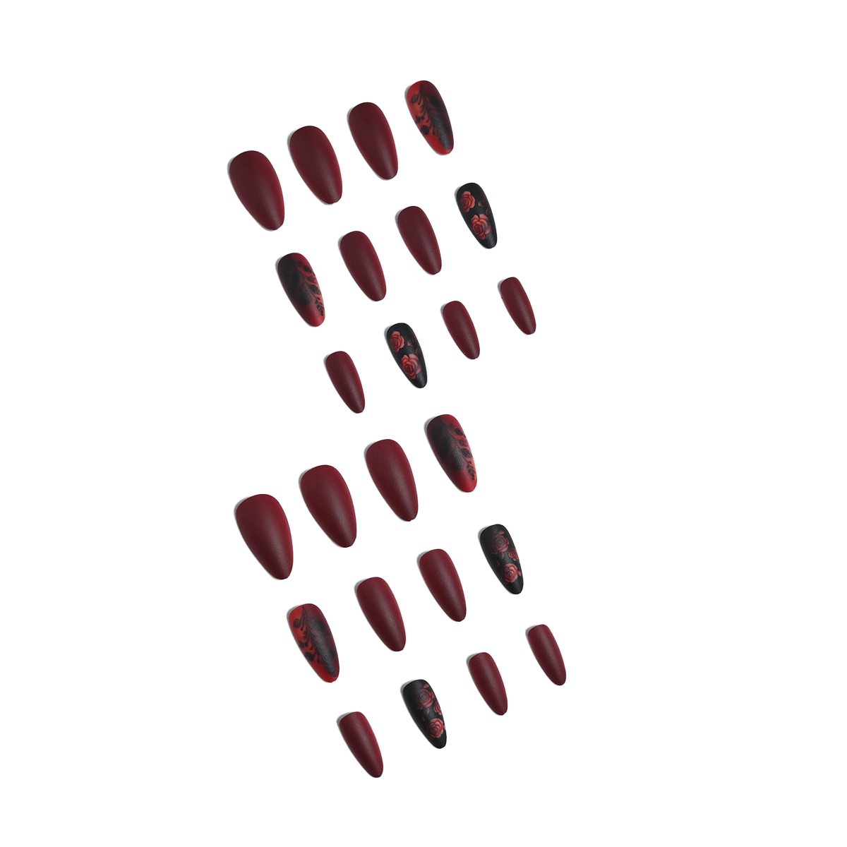 24 sztuki długich migdałowych  – Nail Art Red recenzja i cena