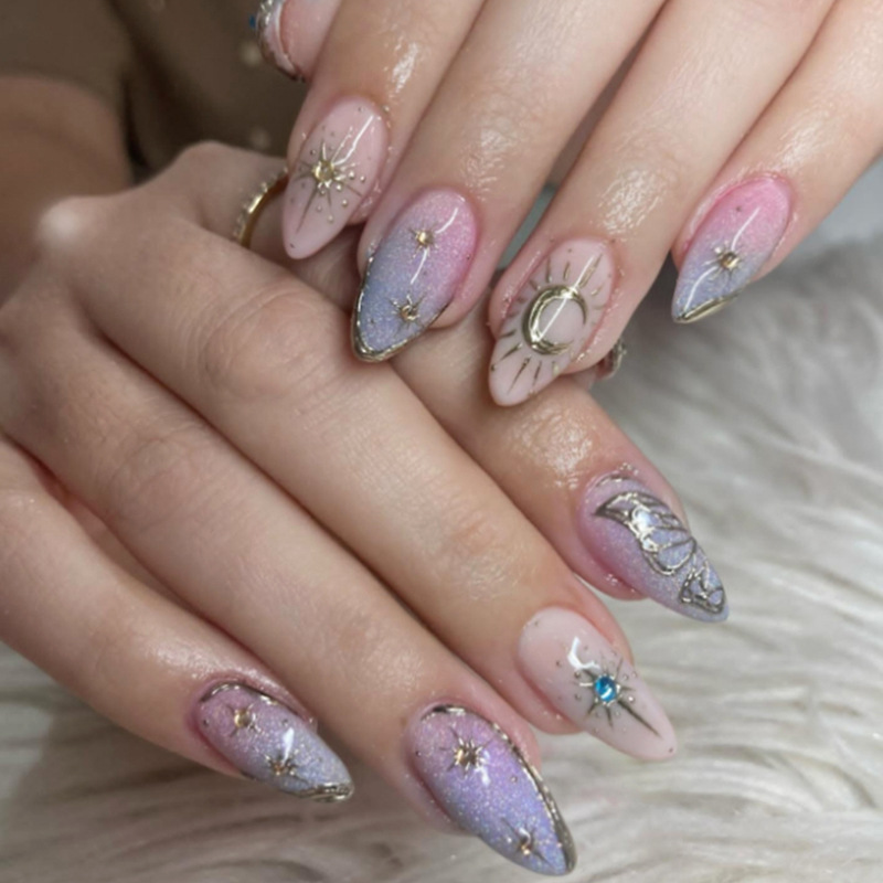 24 szt. Złocone, brokatowe, zd – Nail Art Overlay recenzja i cena