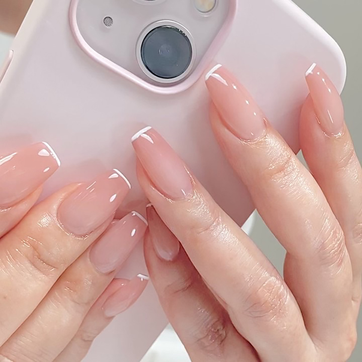 24Pcs Krótkie Kwadratowe Ręczn – Nail Art French Nails recenzja i cena