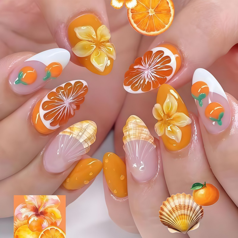 2026 Nowe 30 szt. 3D Owocowe P – Nail Art Orange recenzja i cena