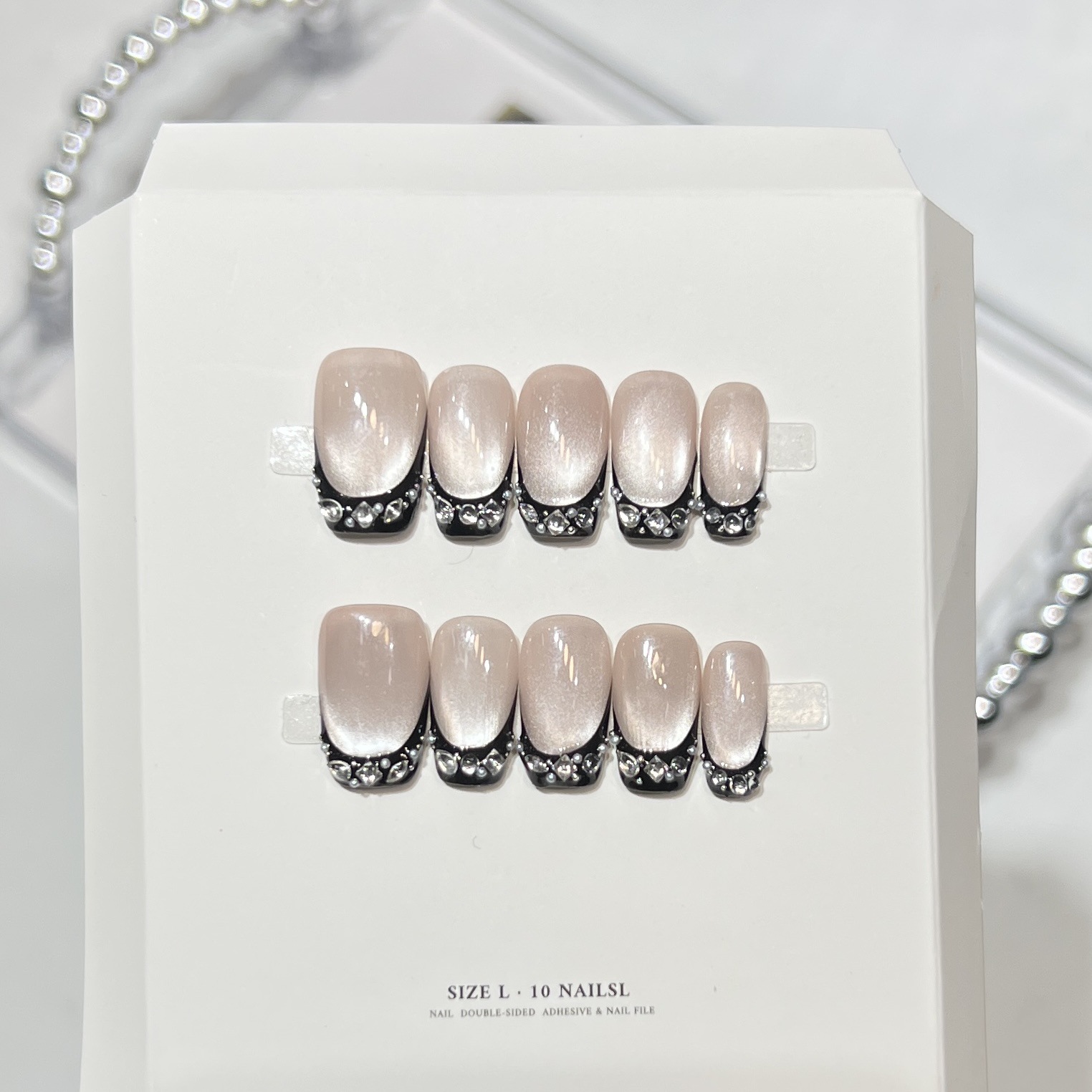 10 szt. Czarne kocie oczy, nak – Nail Art French Nails recenzja i cena