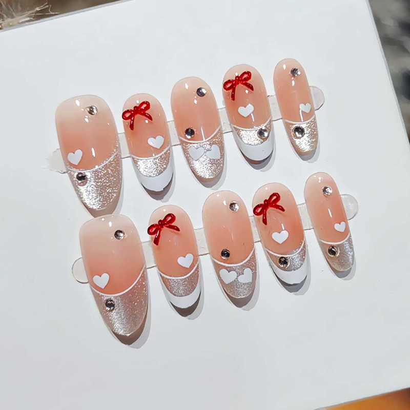 10 szt. Francuskie słodkie, st – Nail Art Fake Nails recenzja i cena