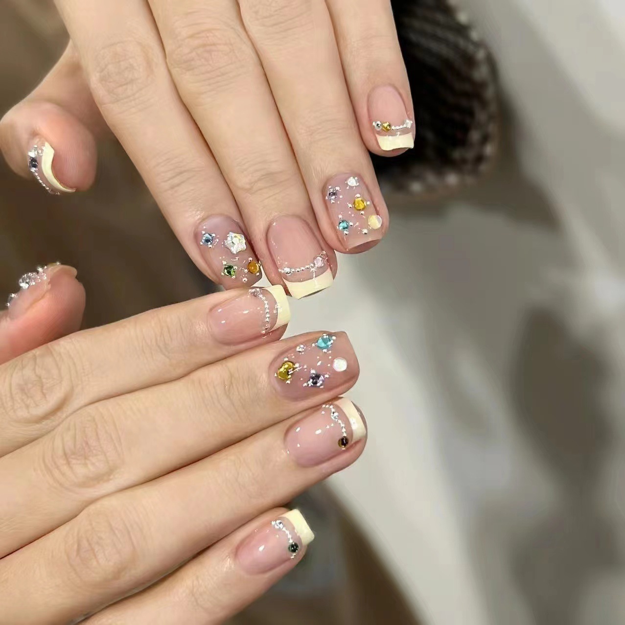 10Pcs Krótkie Kwadratowe Franc – Nail Art French Nails recenzja i cena