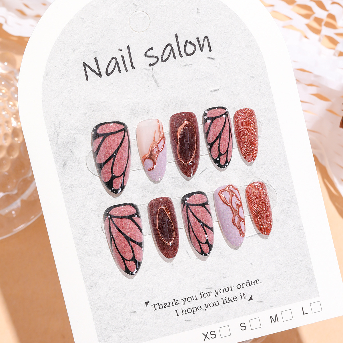 10 szt. Czekoladowobrązowe paz – Nail Art Fake Nails recenzja i cena