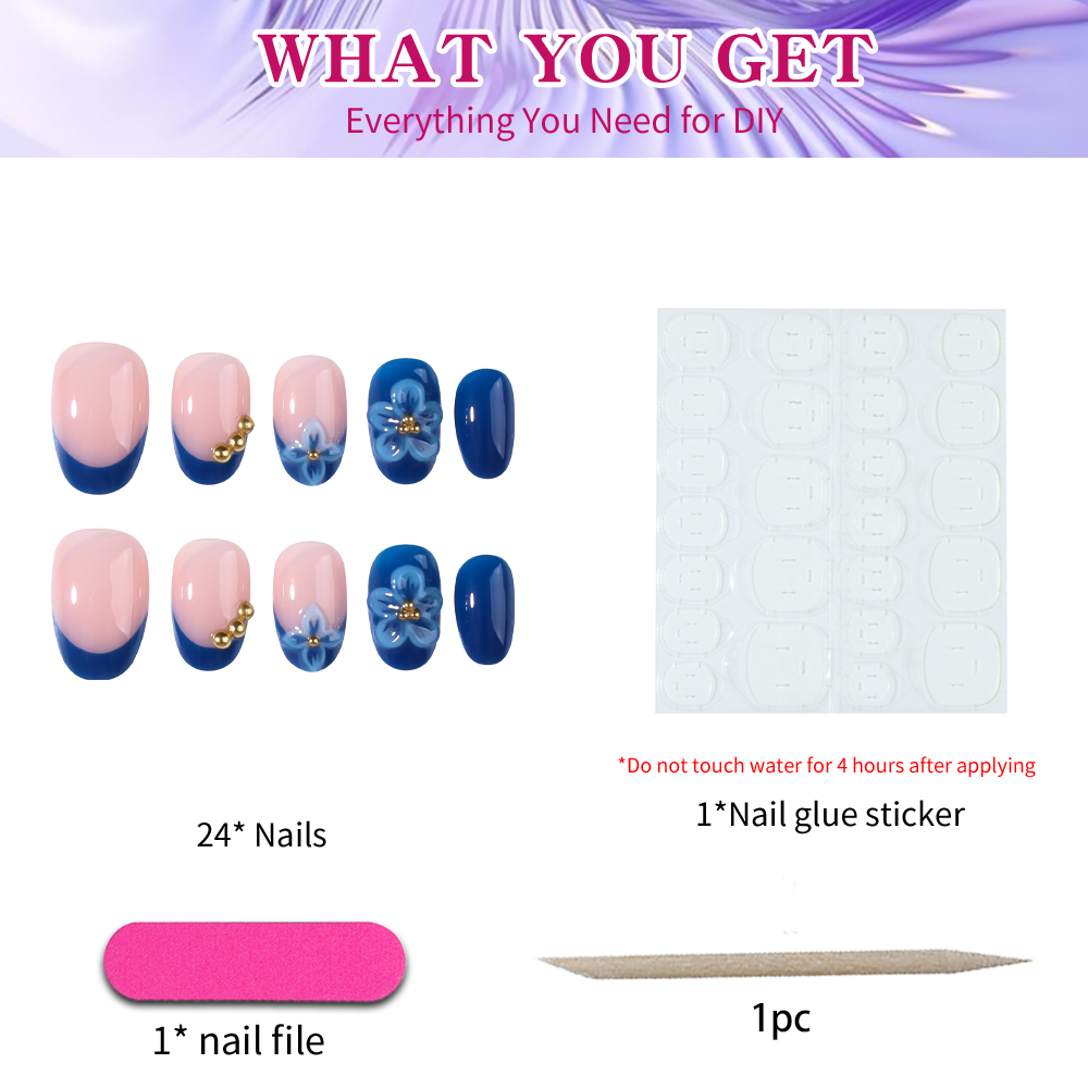 24 szt. Krótkie owalne naklejk – Nail Art French Nails recenzja i cena