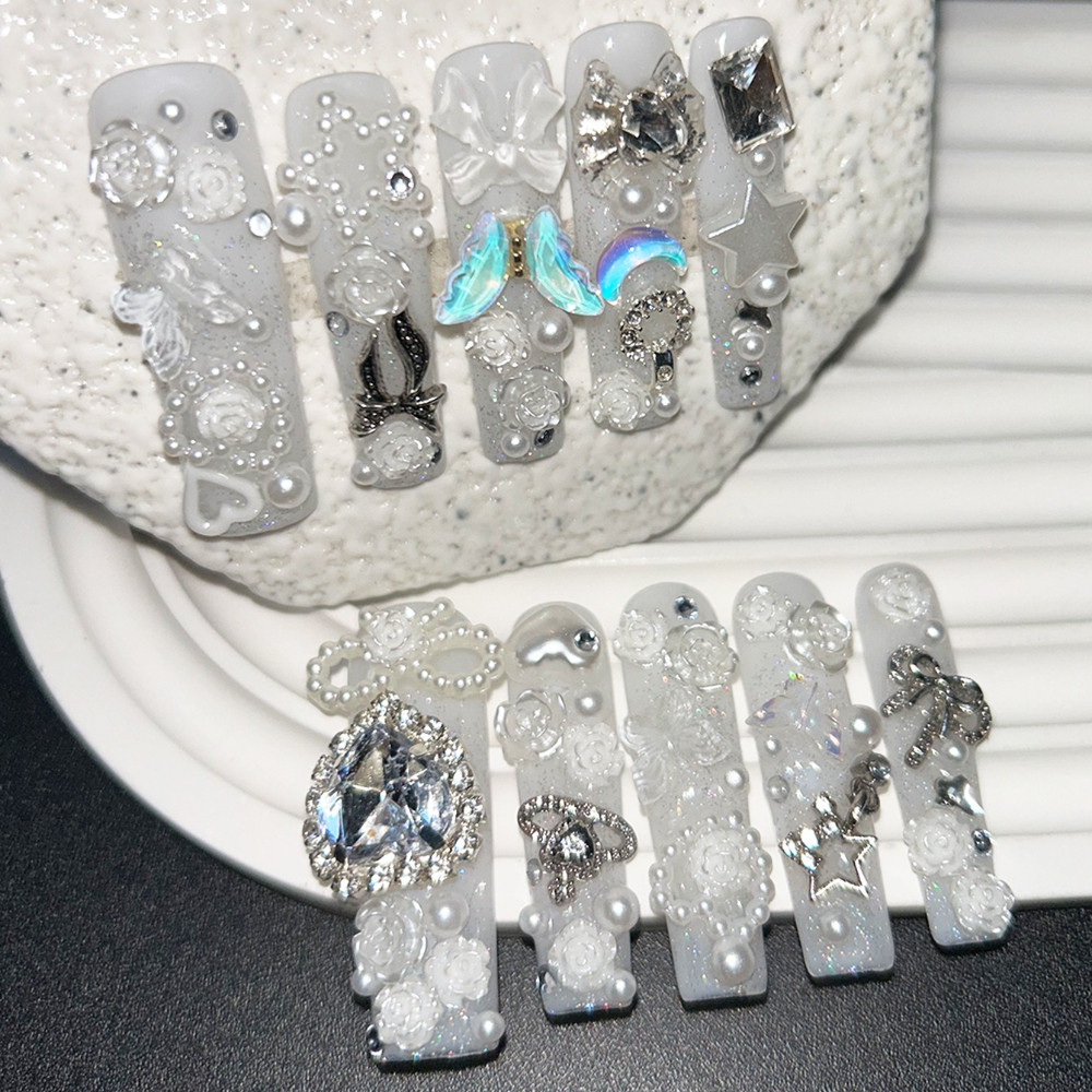 10 SZT. Urocze białe ręcznie r – Nail Art Overlay recenzja i cena