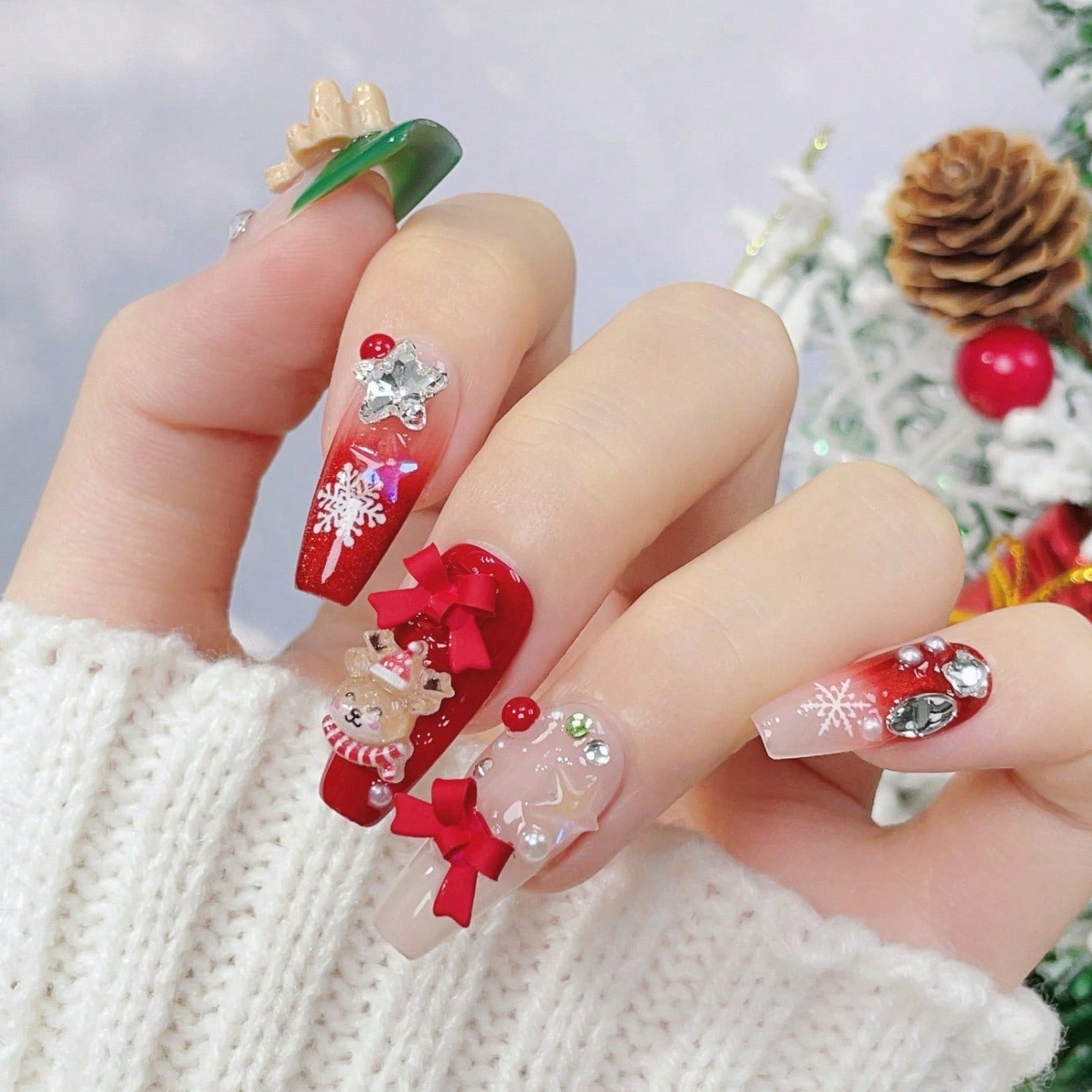 10 szt. Ręcznie Robione Paznok – Nail Art Red recenzja i cena