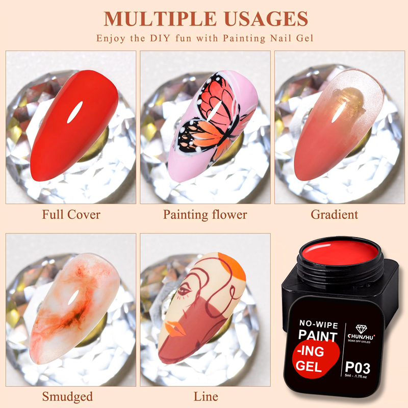 CHUNSHU 5ml No Wipe 4w1 Półsta – Nail Art Full Design recenzja i cena