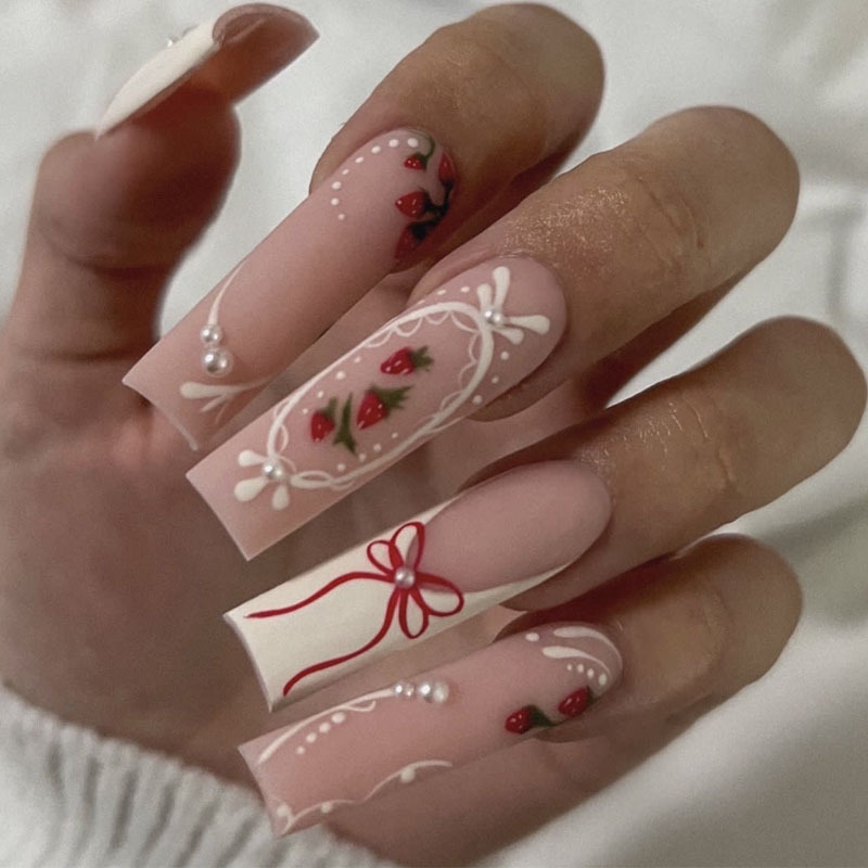24 szt. Naklejane paznokcie z  – Nail Art French Nails recenzja i cena